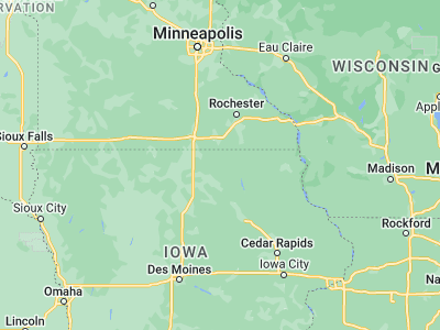 Map showing location of Osage (43.28414, -92.81103)