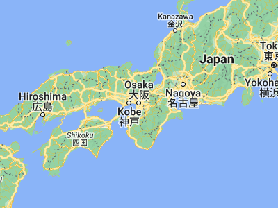Map showing location of Ōsaka (34.69374, 135.50218)