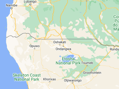 Map showing location of Oshakati (-17.78333, 15.68333)