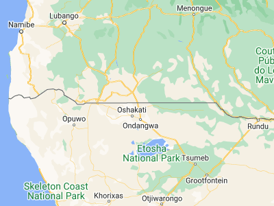 Map showing location of Oshikango (-17.4, 15.88333)