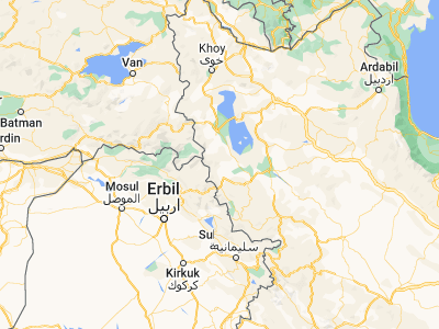 Map showing location of Oshnavīyeh (37.0397, 45.0983)
