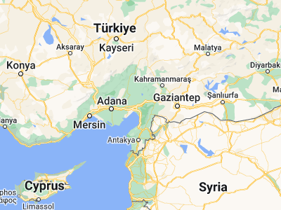 Map showing location of Osmaniye (37.07417, 36.24778)