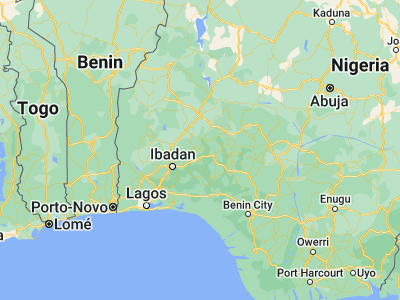 Map showing location of Osogbo (7.76667, 4.56667)