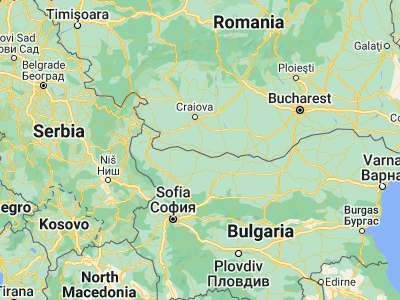 Map showing location of Ostroveni (43.8, 23.9)
