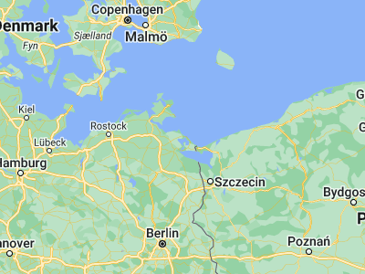 Map showing location of Ostseebad Zinnowitz (54.07668, 13.91127)