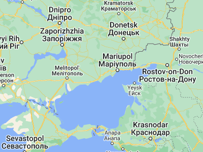 Map showing location of Osypenko (46.9136, 36.8253)