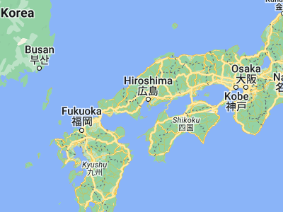 Map showing location of Ōtake (34.2, 132.21667)