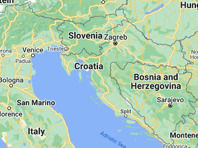 Map showing location of Otočac (44.86944, 15.2375)