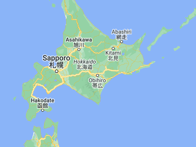 Map showing location of Otofuke (42.99167, 143.20028)