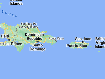 Map showing location of Otra Banda (18.65016, -68.66281)