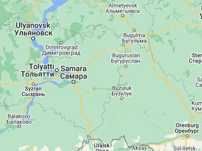 Map showing location of Otradnyy (53.37596, 51.3452)