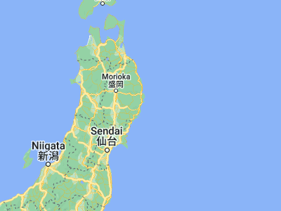 Map showing location of Ōtsuchi (39.36667, 141.9)