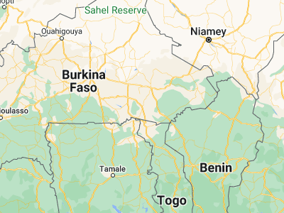 Map showing location of Ouargaye (11.50333, 0.05722)