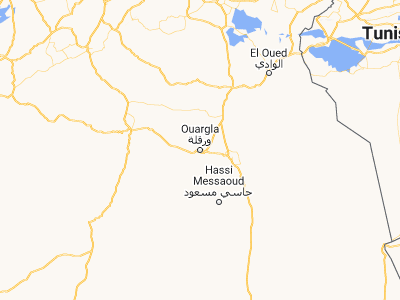 Map showing location of Ouargla (31.94932, 5.32502)