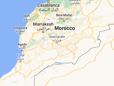 Map showing location of Ouarzazate (30.91894, -6.89341)