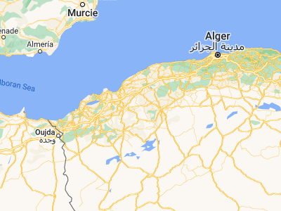 Map showing location of Oued el Abtal (35.45595, 0.68778)