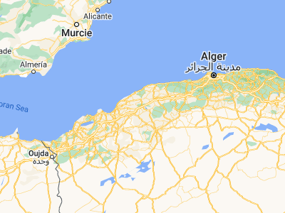 Map showing location of Oued Rhiou (35.96124, 0.91896)