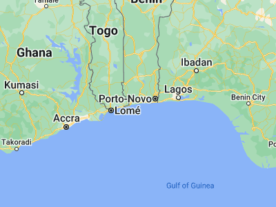 Map showing location of Ouidah (6.36307, 2.08506)