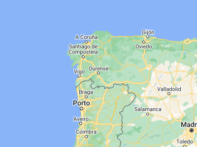 Map showing location of Ourense (42.33333, -7.85)