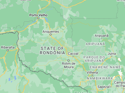 Map showing location of Ouro Preto do Oeste (-10.74806, -62.21583)