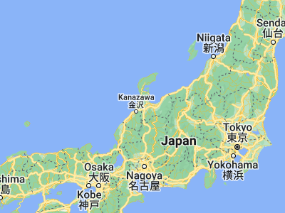 Map showing location of Oyabe (36.66667, 136.85)