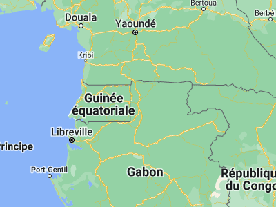 Map showing location of Oyem (1.5995, 11.57933)