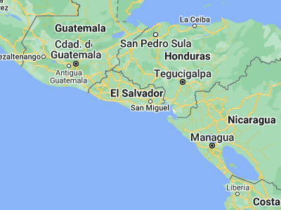 Map showing location of Ozatlán (13.38333, -88.5)