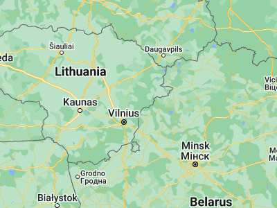 Map showing location of Pabradė (55, 25.78333)
