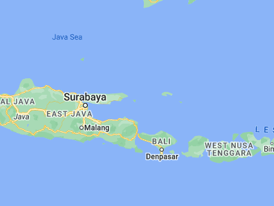 Map showing location of Pabungkon Daja (-7.1551, 114.3929)