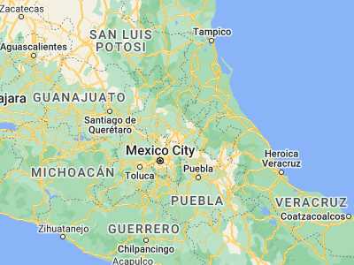 Map showing location of Pachuca de Soto (20.11697, -98.73329)