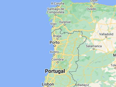 Map showing location of Paços de Ferreira (41.27657, -8.37617)