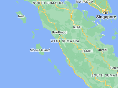 Map showing location of Padang (-0.94924, 100.35427)