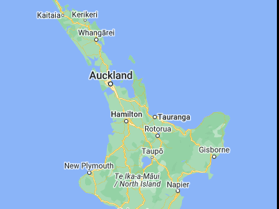 Map showing location of Paeroa (-37.36667, 175.66667)