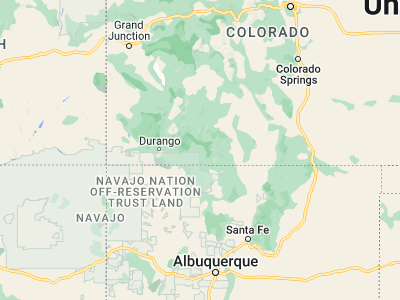 Map showing location of Pagosa Springs (37.26945, -107.00976)