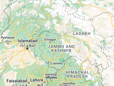 Map showing location of Pahalgām (34.01418, 75.31899)