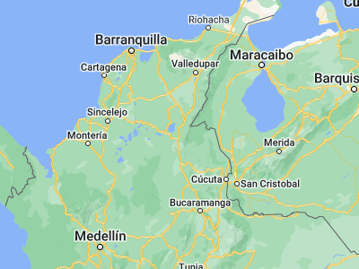 Map showing location of Pailitas (8.95652, -73.62548)