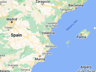 Map showing location of Paiporta (39.43333, -0.41667)