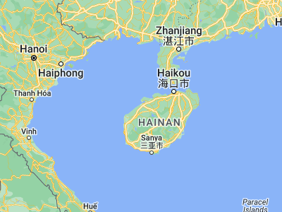 Map showing location of Paipu (19.63981, 109.15861)