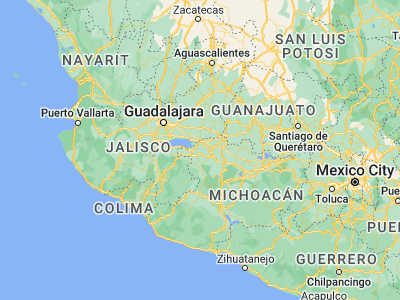 Map showing location of Pajacuarán (20.11924, -102.56568)