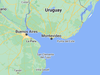 Map showing location of Pajas Blancas (-34.80167, -56.33417)