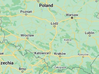 Map showing location of Pajęczno (51.14449, 18.99612)