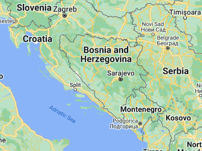 Map showing location of Pajić Polje (43.97583, 17.5275)