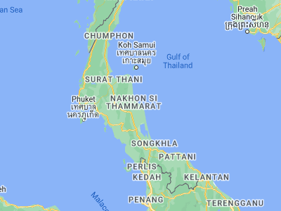 Map showing location of Pak Phanang (8.35109, 100.20195)