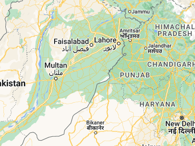 Map showing location of Pākpattan (30.34104, 73.38664)
