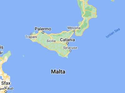 Map showing location of Palagonia (37.32825, 14.74478)