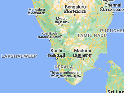 Map showing location of Palakkad (10.7725, 76.65139)
