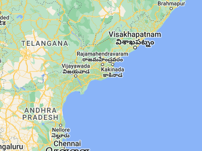 Map showing location of Pālakollu (16.53333, 81.73333)