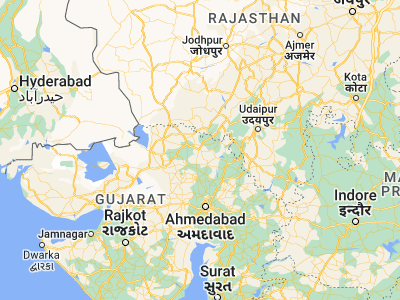 Map showing location of Pālanpur (24.17097, 72.43821)