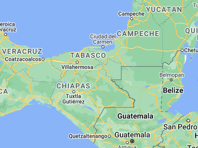 Map showing location of Palenque (17.50904, -91.98334)