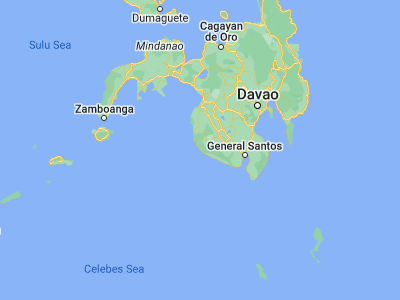 Map showing location of Palimbang (6.21056, 124.18944)